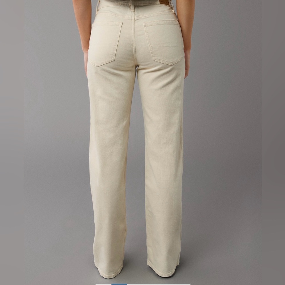 American Eagle Outfitters Beige Straight Leg Jeans - Picture 2 of 5